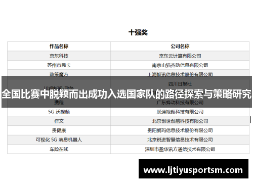 全国比赛中脱颖而出成功入选国家队的路径探索与策略研究